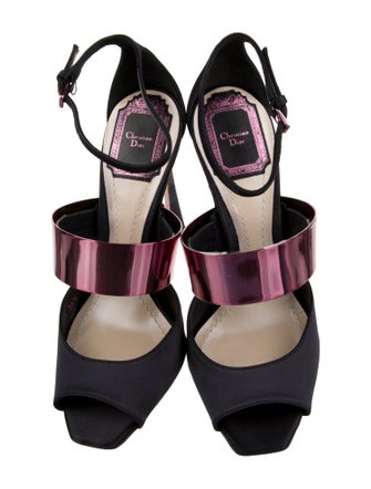 Christian Dior Satin Crystal Embellishments Sandals