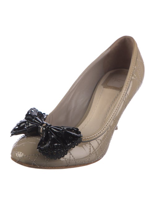 Christian Dior Cannage Pattern Patent Leather Pumps