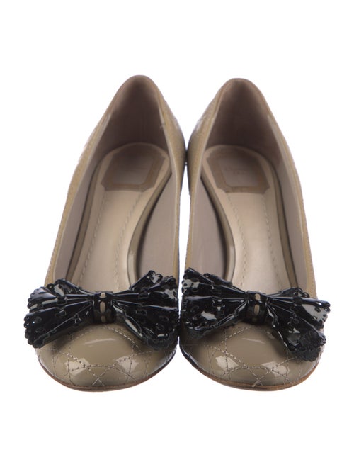 Christian Dior Cannage Pattern Patent Leather Pumps