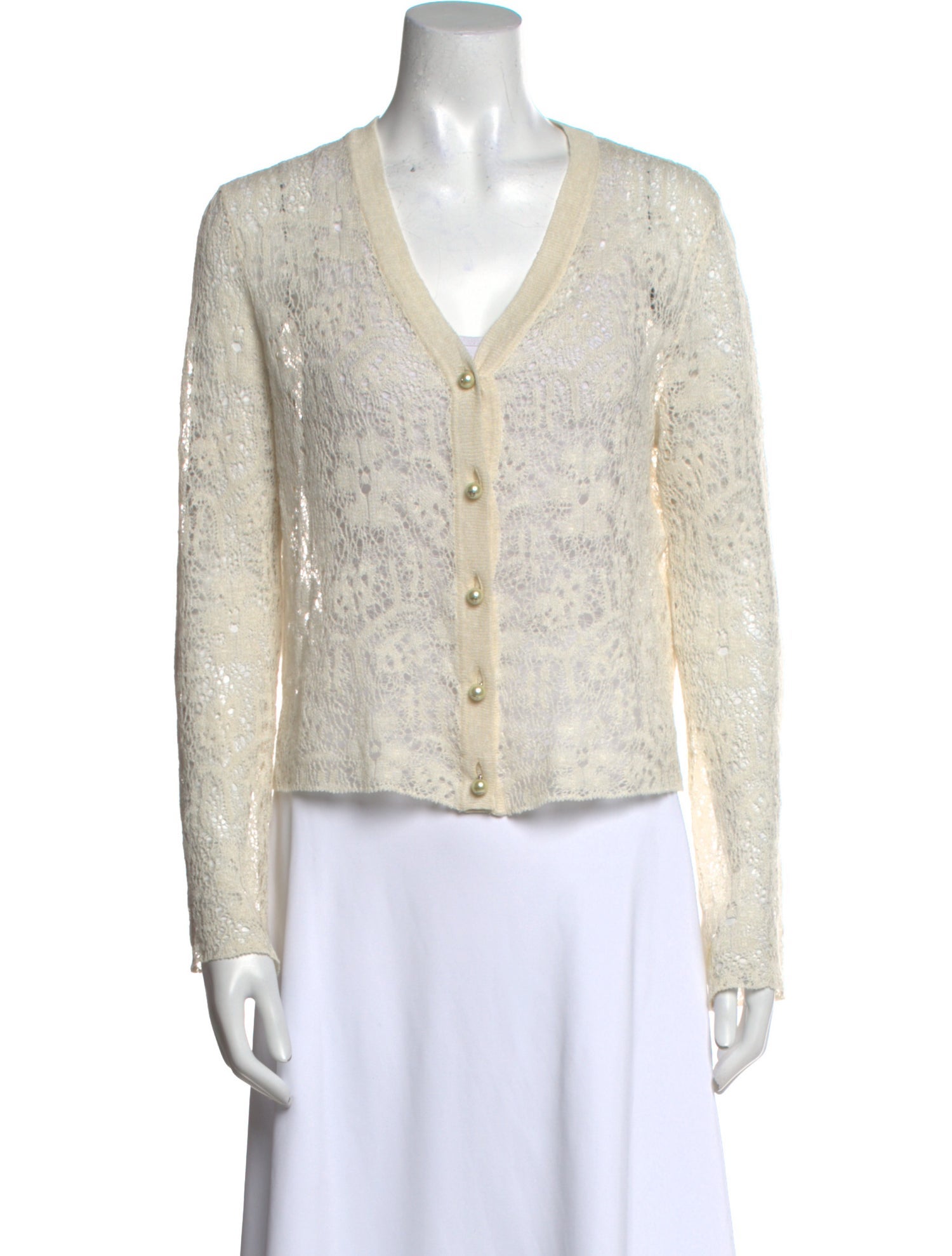 Christian Dior Linen V-Neck Sweater