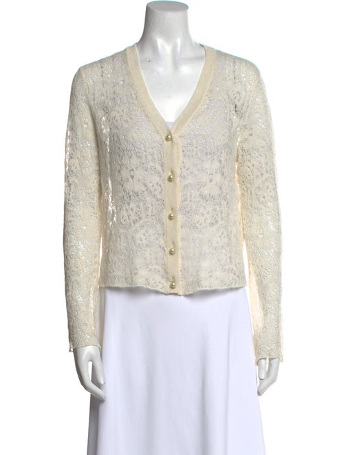 Christian Dior Linen V-Neck Sweater