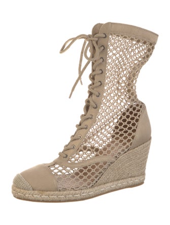 Christian Dior Mesh Mesh Accents Lace-Up Boots