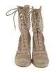 Christian Dior Mesh Mesh Accents Lace-Up Boots