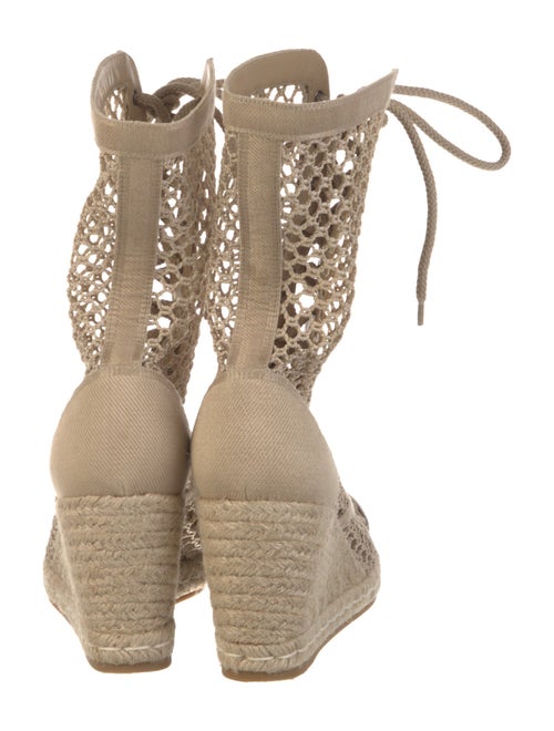 Christian Dior Mesh Mesh Accents Lace-Up Boots