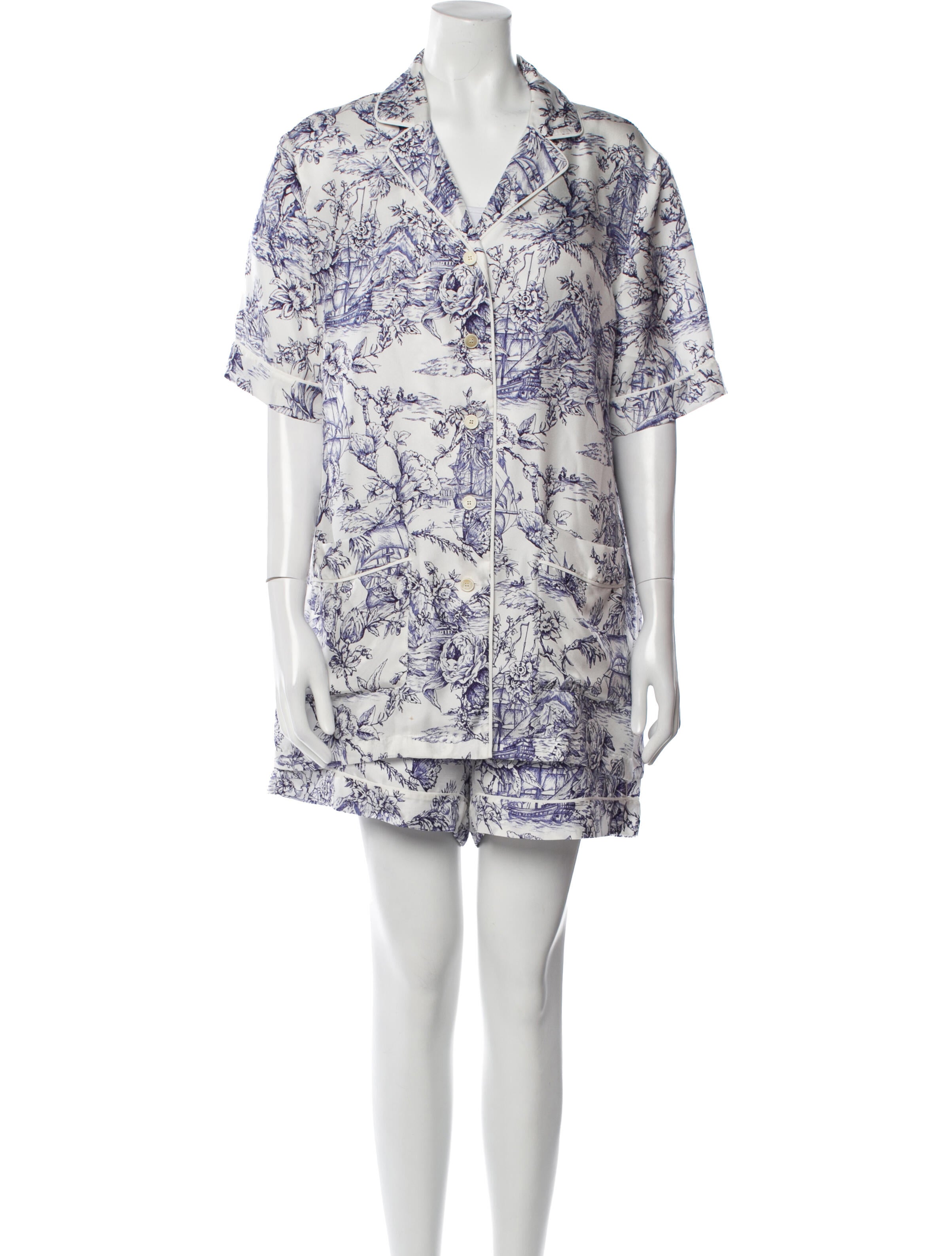 Christian Dior Silk Printed Pajamas