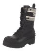 Christian Dior Canvas Striped Combat Boots