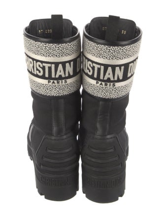 Christian Dior Canvas Striped Combat Boots