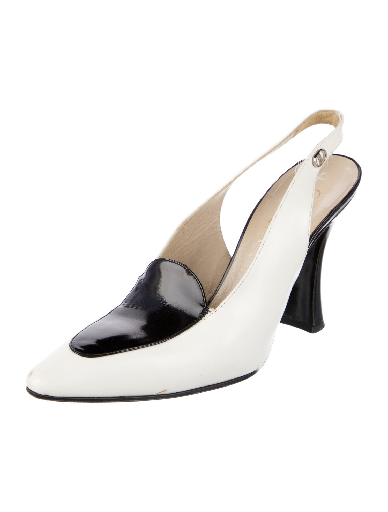Christian Dior Vintage Leather Slingback Pumps