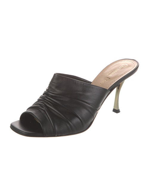 Christian Dior Leather Pleated Accents Slides