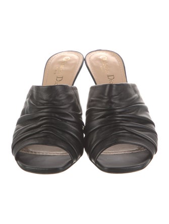 Christian Dior Leather Pleated Accents Slides