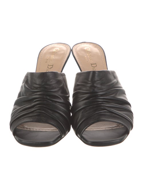 Christian Dior Leather Pleated Accents Slides