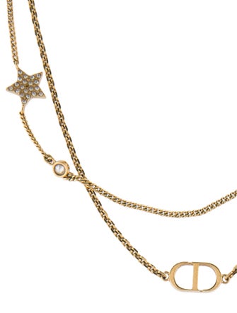 Christian Dior Crystal Petit CD Double Necklace