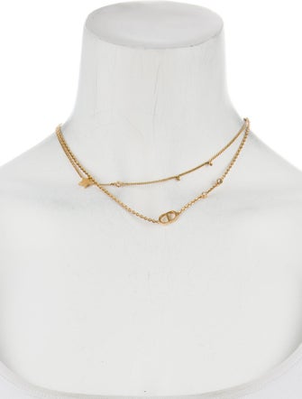 Christian Dior Crystal Petit CD Double Necklace