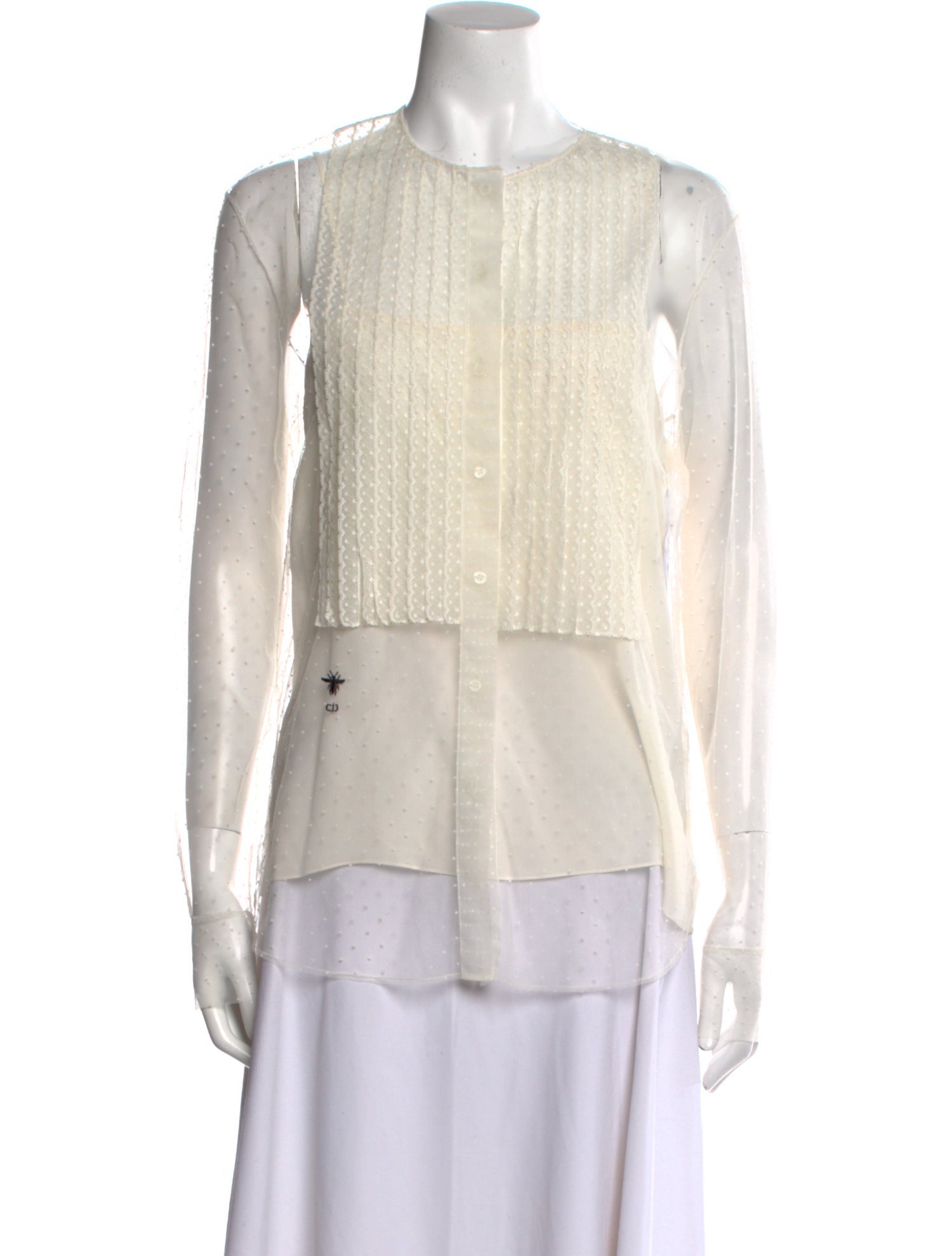 Christian Dior 2018 Lace Button-Up Top