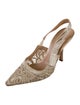 Christian Dior Lace Lace Pattern Slingback Pumps