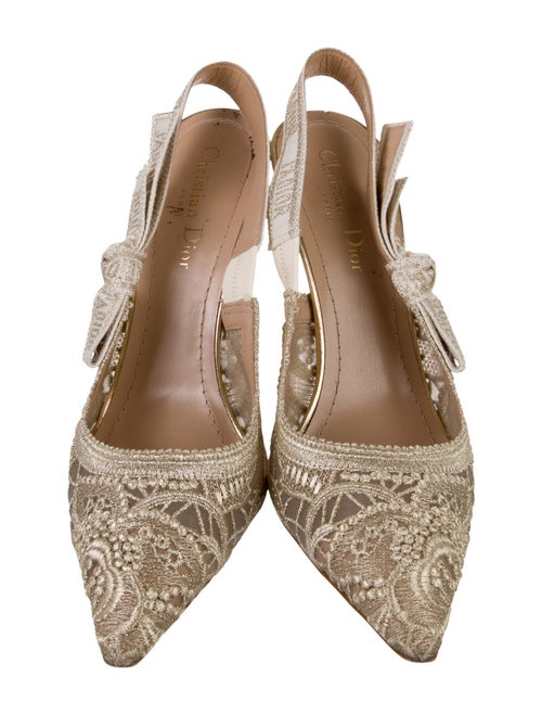 Christian Dior Lace Lace Pattern Slingback Pumps