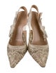 Christian Dior Lace Lace Pattern Slingback Pumps