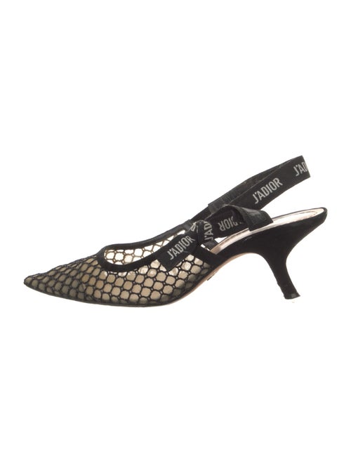 Christian Dior Suede Mesh Accents Slingback Pumps