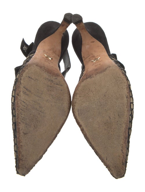 Christian Dior Suede Mesh Accents Slingback Pumps