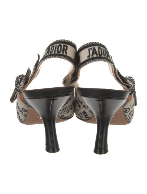 Christian Dior Floral Print Bow Accents Slingback Pumps