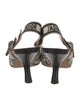 Christian Dior Floral Print Bow Accents Slingback Pumps