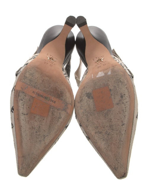 Christian Dior Floral Print Bow Accents Slingback Pumps