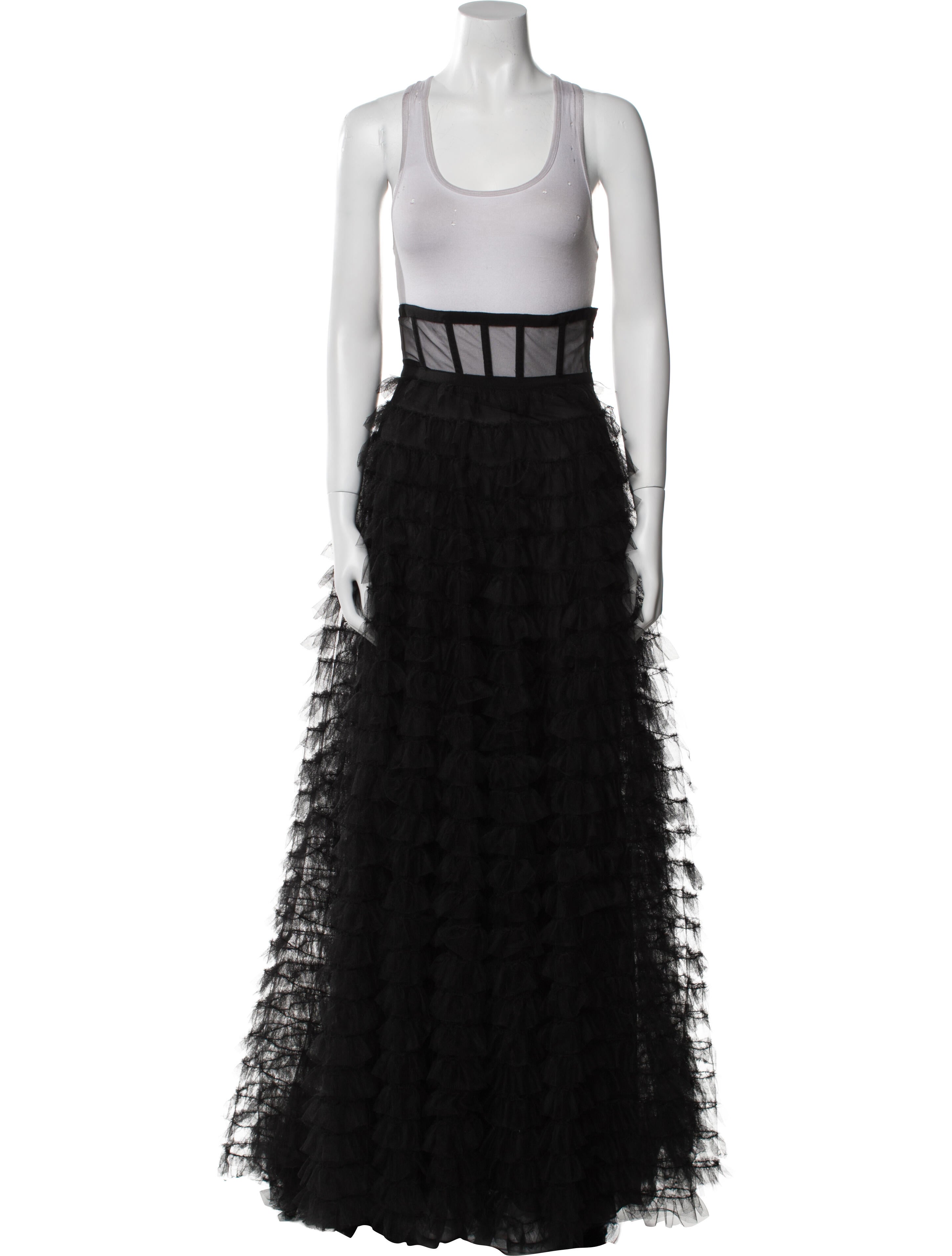 Christian Dior Mesh Accents Long Skirt