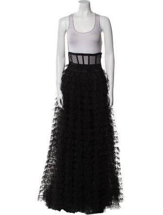 Christian Dior Mesh Accents Long Skirt