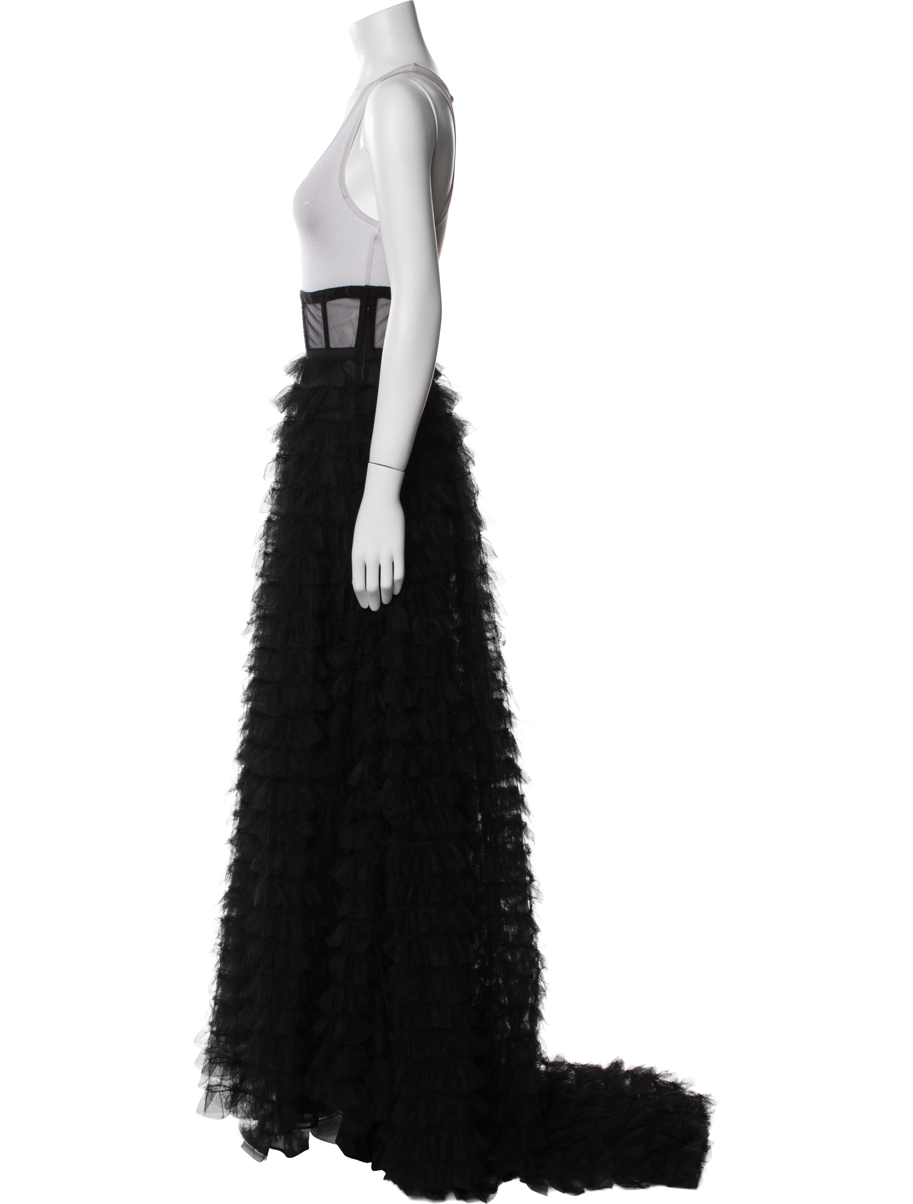 Christian Dior Mesh Accents Long Skirt