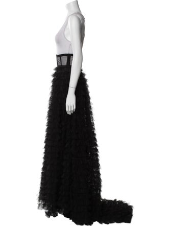Christian Dior Mesh Accents Long Skirt