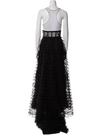 Christian Dior Mesh Accents Long Skirt