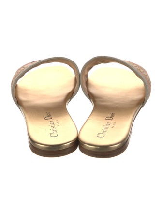 Christian Dior Diorissimo Pattern Embroidered Accent Slides