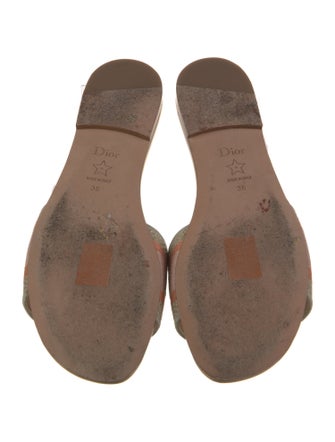 Christian Dior Diorissimo Pattern Embroidered Accent Slides