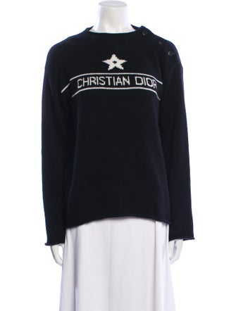 Christian Dior Cashmere Graphic Print Sweater