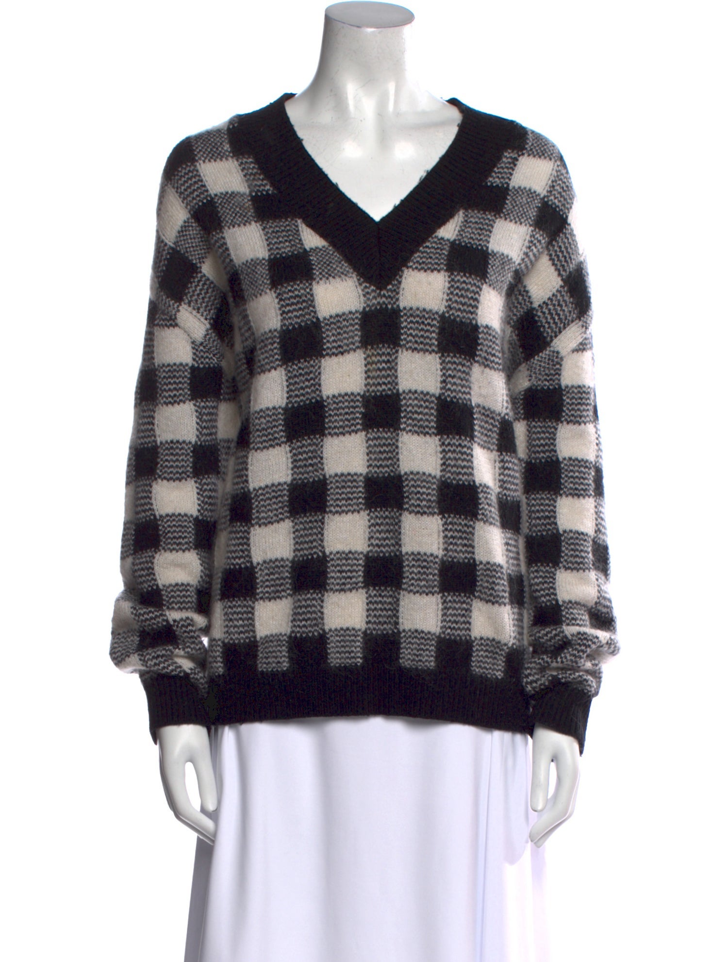 Christian Dior Cashmere Plaid Print Sweater