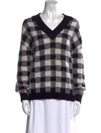 Christian Dior Cashmere Plaid Print Sweater