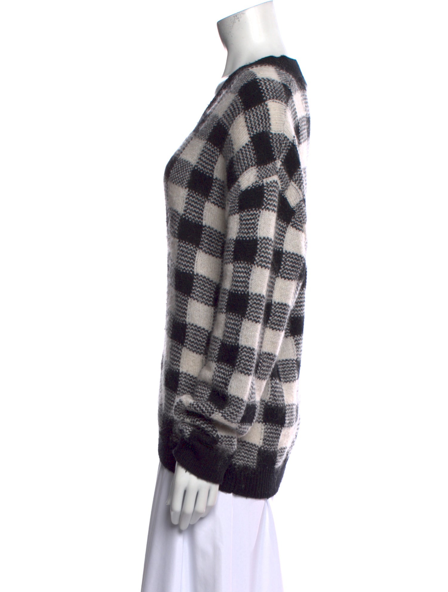 Christian Dior Cashmere Plaid Print Sweater