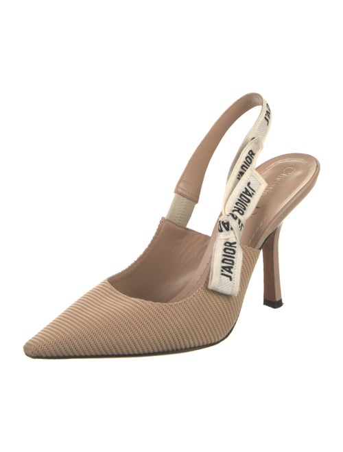Christian Dior Graphic Print Bow Accents Slingback Pumps