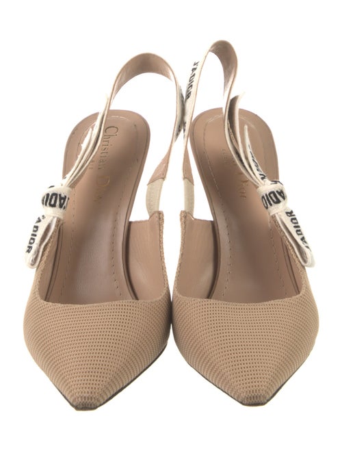 Christian Dior Graphic Print Bow Accents Slingback Pumps