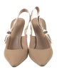 Christian Dior Graphic Print Bow Accents Slingback Pumps