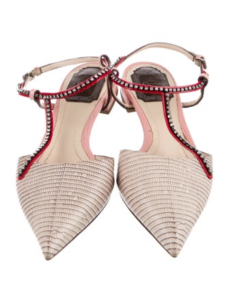 Christian Dior Lizard Animal Print Slingback Flats