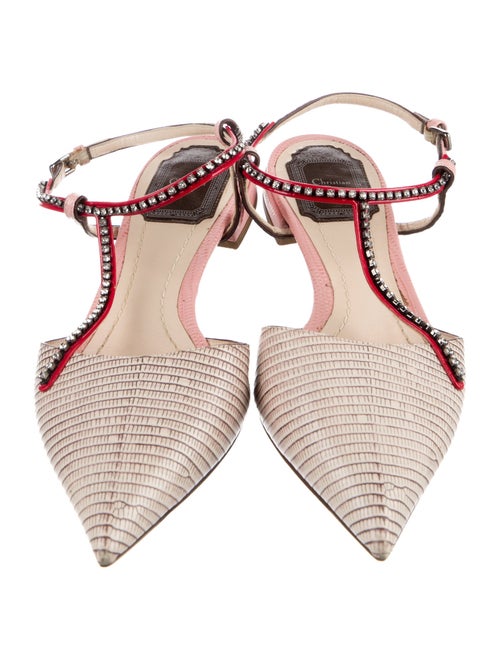 Christian Dior Lizard Animal Print Slingback Flats