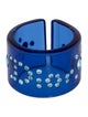 Christian Dior Lucite & Crystal Band Ring
