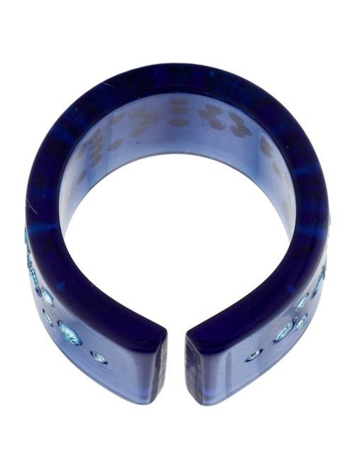 Christian Dior Lucite & Crystal Band Ring