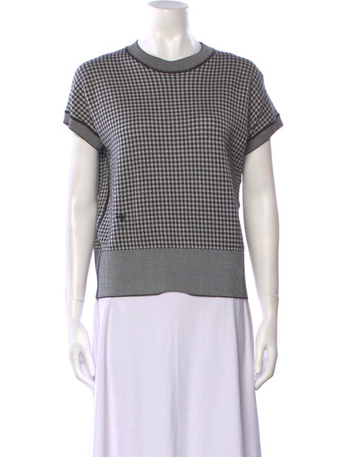 Christian Dior Houndstooth Print Crew Neck Sweater