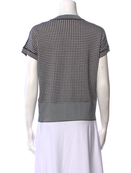 Christian Dior Houndstooth Print Crew Neck Sweater