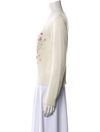 Christian Dior Cashmere Graphic Print Sweater