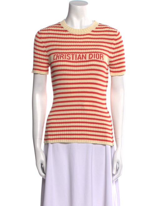 Christian Dior Striped Crew Neck T-Shirt