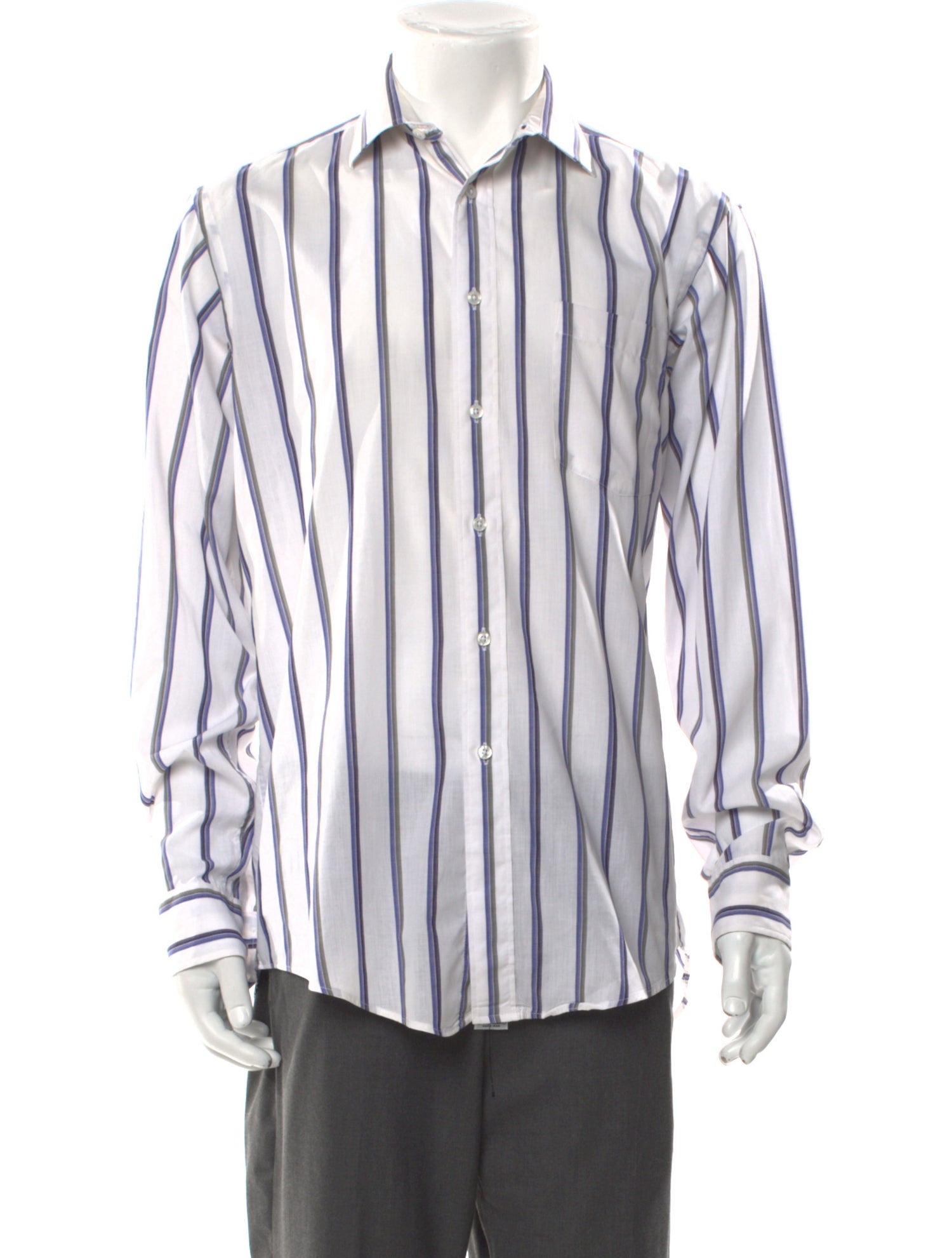 Christian Dior Striped Long Sleeve Dress Shirt