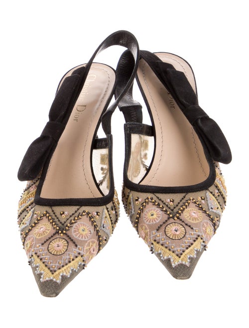 Christian Dior Leather Printed Slingback Pumps